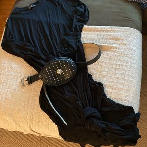 NEVER WORN black long sleeve beach dress with slits